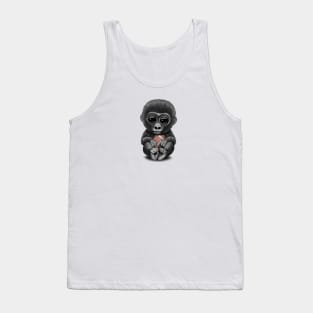 Cute Baby Gorilla Playing With Football Tank Top